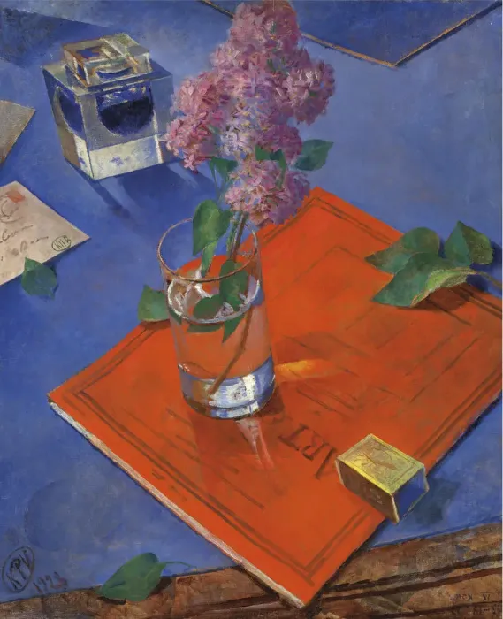 Framed Print : Still life with lilac, 1928. Creator: Petrov-Vodkin, Kuzma Sergeyevich (1878-1939) Framed Print : Still life with lilac, 1928. Creator: Petrov-Vodkin, Kuzma Sergeyevich (1878-1939)