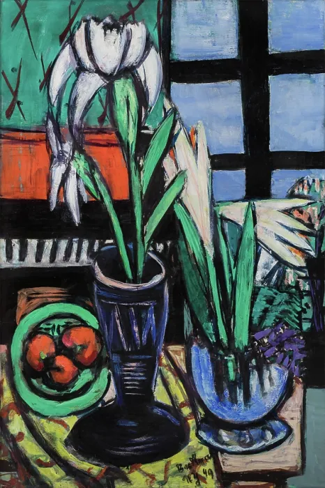 Framed Print : Still Life with Lilies, 1949. Creator: Max Beckmann Framed Print : Still Life with Lilies, 1949. Creator: Max Beckmann