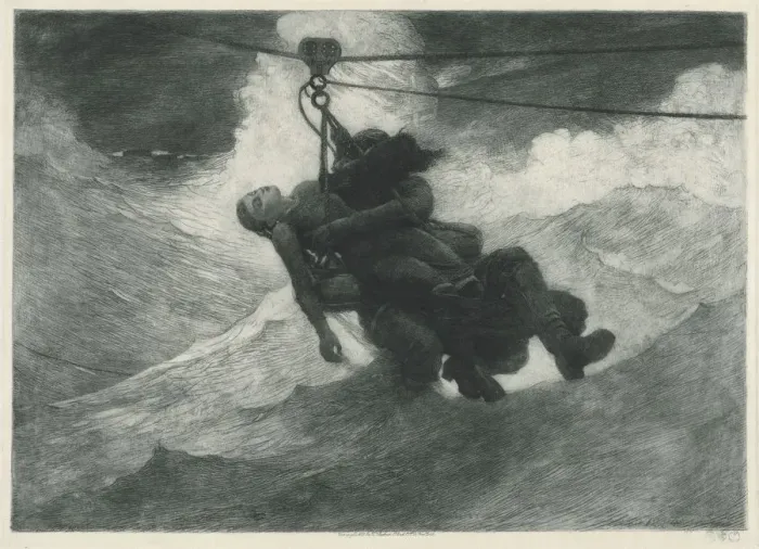 Framed Print : The Life Line, 1884. Creator: Winslow Homer (American, 1836-1910) Framed Print : The Life Line, 1884. Creator: Winslow Homer (American, 1836-1910)