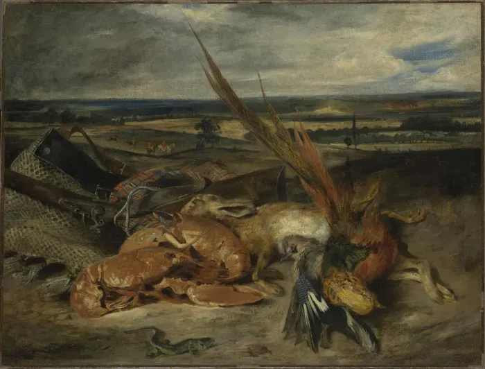 Framed Print : Still Life with a Lobster, 1827. Creator: Delacroix, Eugene (1798-1863) Framed Print : Still Life with a Lobster, 1827. Creator: Delacroix, Eugene (1798-1863)