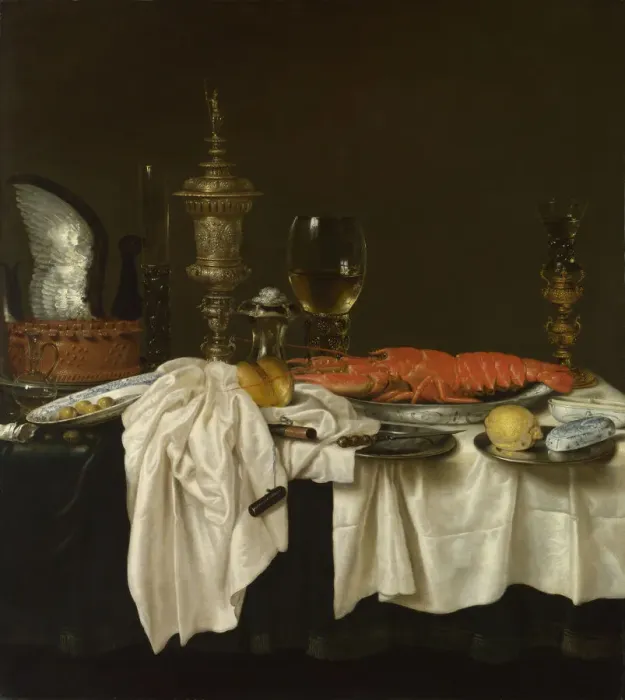 Framed Print : Still Life with a Lobster, c. 1650-1660. Artist: Heda, Willem Claesz (1594-1680) Framed Print : Still Life with a Lobster, c. 1650-1660. Artist: Heda, Willem Claesz (1594-1680)