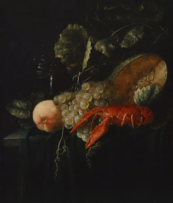 Framed Print : Still life with lobster, Second Half of the 17th cen Creator: Anonymous Framed Print : Still life with lobster, Second Half of the 17th cen Creator: Anonymous