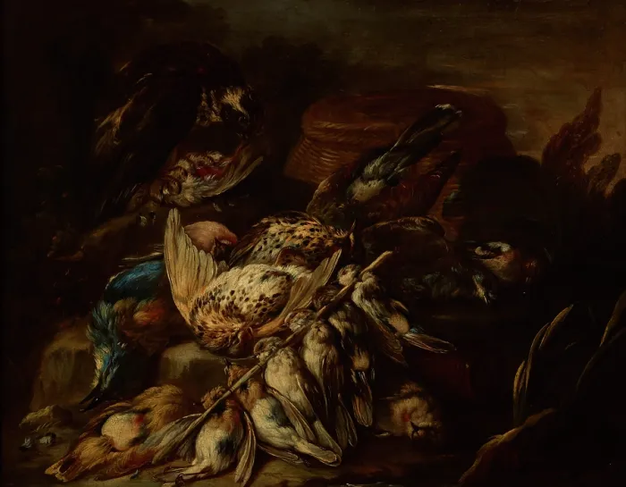 Framed Print : Still Life, around the mid-18th century. Creator: Baldassare de Caro Framed Print : Still Life, around the mid-18th century. Creator: Baldassare de Caro