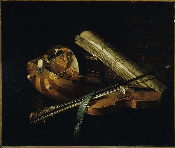 Still life with musical instruments, 1756. Creator: Nicolas Henri Jeaurat de Bertry