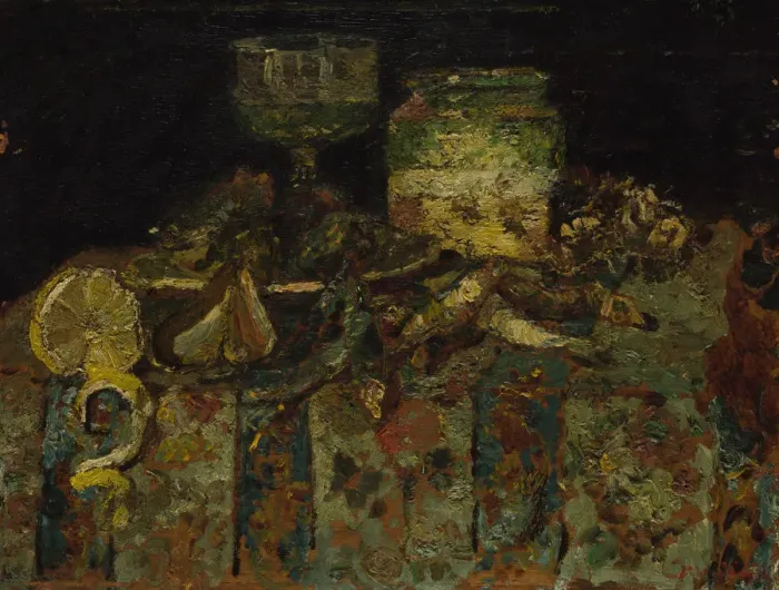 Framed Print : Still Life: Oysters, Fish, c. 1880. Artist: Monticelli, Adolphe-Thomas-Joseph (1824-1886) Framed Print : Still Life: Oysters, Fish, c. 1880. Artist: Monticelli, Adolphe-Thomas-Joseph (1824-1886)