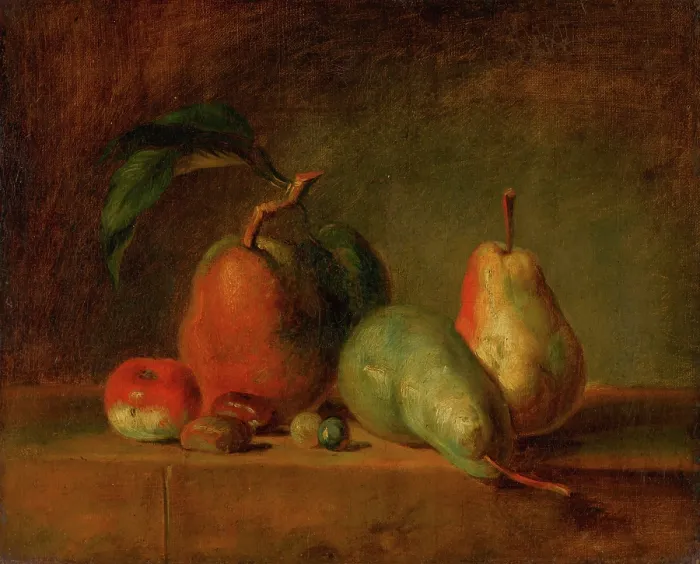 Framed Print : Still Life with Pears, 1850-1860. Creator: Unknown Framed Print : Still Life with Pears, 1850-1860. Creator: Unknown