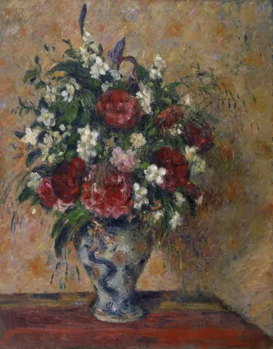 Framed Print : Still life with peonies and mock orange, 1872-1877. Artist: Pissarro, Camille (1830-1903) Framed Print : Still life with peonies and mock orange, 1872-1877. Artist: Pissarro, Camille (1830-1903)