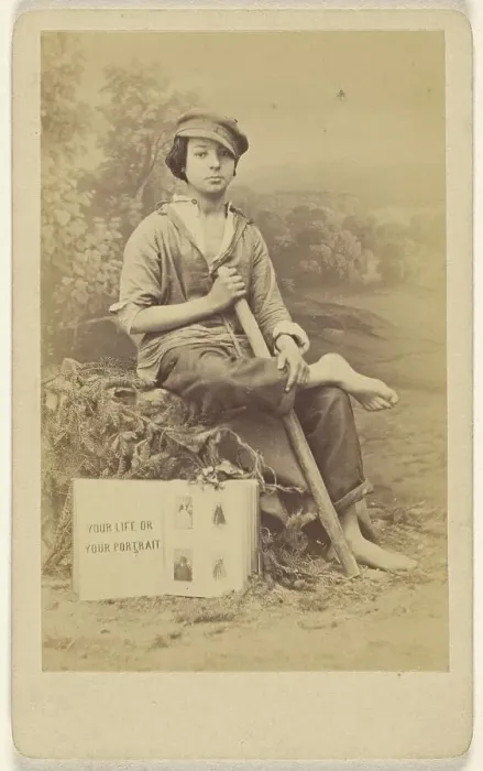 Framed Print : Your Life or Your Portrait, about 1870. Creator: Unknown Framed Print : Your Life or Your Portrait, about 1870. Creator: Unknown