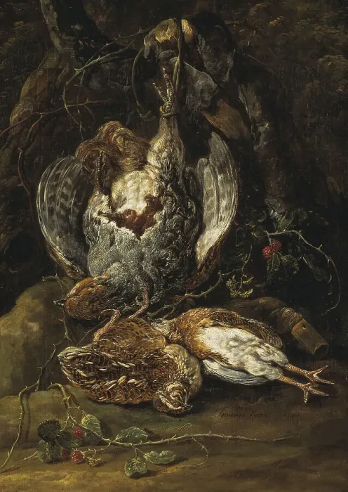 Framed Print : Still Life with Quails and a Partridge. Creator: Jan Fyt Framed Print : Still Life with Quails and a Partridge. Creator: Jan Fyt