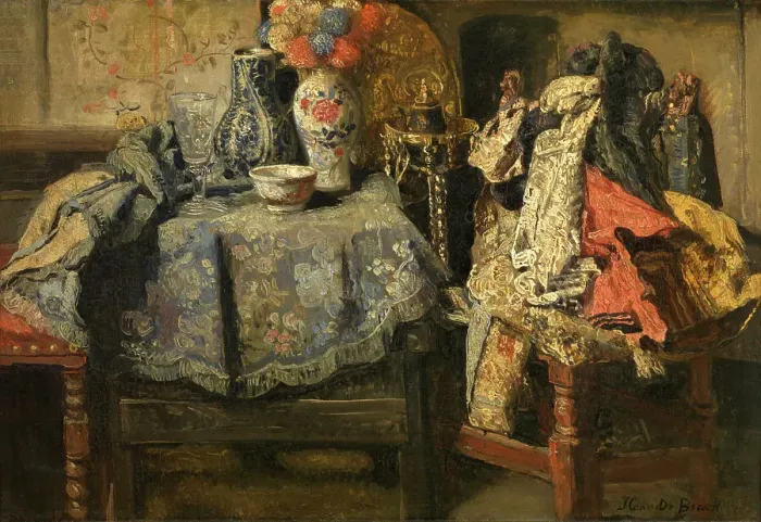 Framed Print : Still Life Requisites, 1885. Creator: Henri Jean Augustin de Braekeleer Framed Print : Still Life Requisites, 1885. Creator: Henri Jean Augustin de Braekeleer