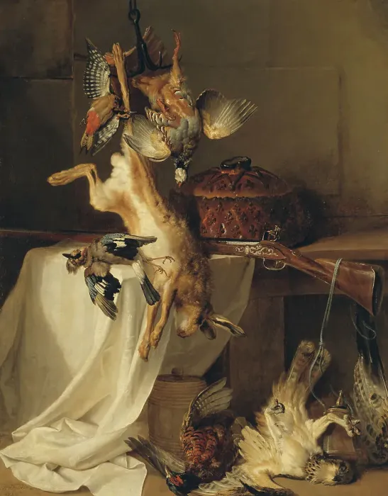 Framed Print : Still Life with a Rifle, Hare and Bird ('Fire'), 1720. Creator: Jean-Baptiste Oudry. Still Life with a Rifle, Hare and Bird ('Fire'), 1720. Creator: Jean-Baptiste Oudry Framed Print : Still Life with a Rifle, Hare and Bird ('Fire'), 1720. Creator: Jean-Baptiste Oudry. Still Life with a Rifle, Hare and Bird ('Fire'), 1720. Creator: Jean-Baptiste Oudry