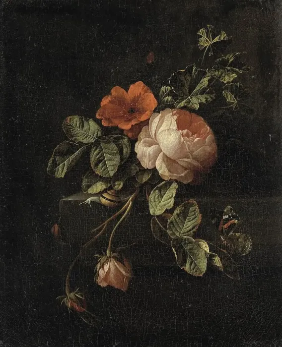 Framed Print : Still Life with Roses, 1670-1708. Creator: Elias Van Den Broeck Framed Print : Still Life with Roses, 1670-1708. Creator: Elias Van Den Broeck