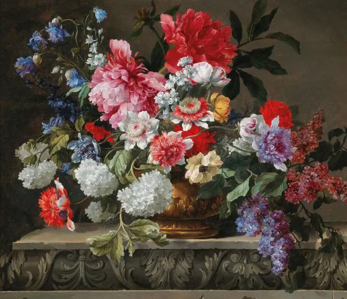 Framed Print : Still life of roses, tulips, anemones and lilac, Second Half of the 17th cen Framed Print : Still life of roses, tulips, anemones and lilac, Second Half of the 17th cen
