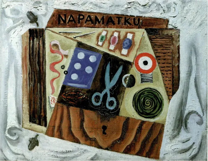 Framed Print : Still Life with Scissors, 1916. Artist: Capek, Josef (1887-1945) Framed Print : Still Life with Scissors, 1916. Artist: Capek, Josef (1887-1945)