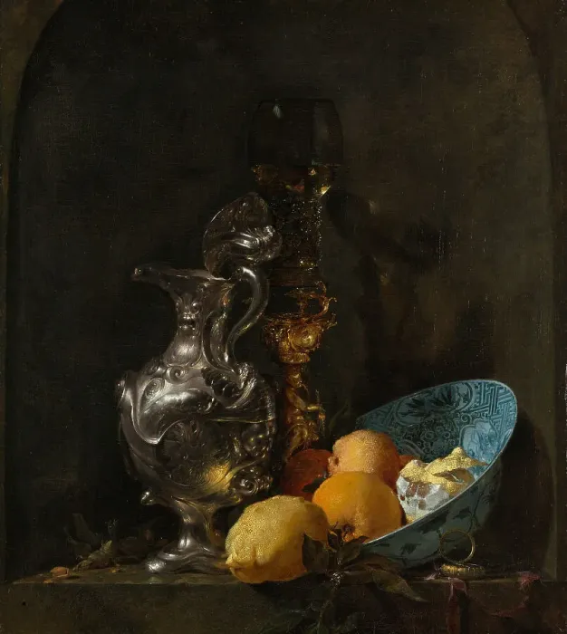 Framed Print : Still Life with Silver Jug, c. 1655-1656. Artist: Kalf, Willem (1619-1693) Framed Print : Still Life with Silver Jug, c. 1655-1656. Artist: Kalf, Willem (1619-1693)