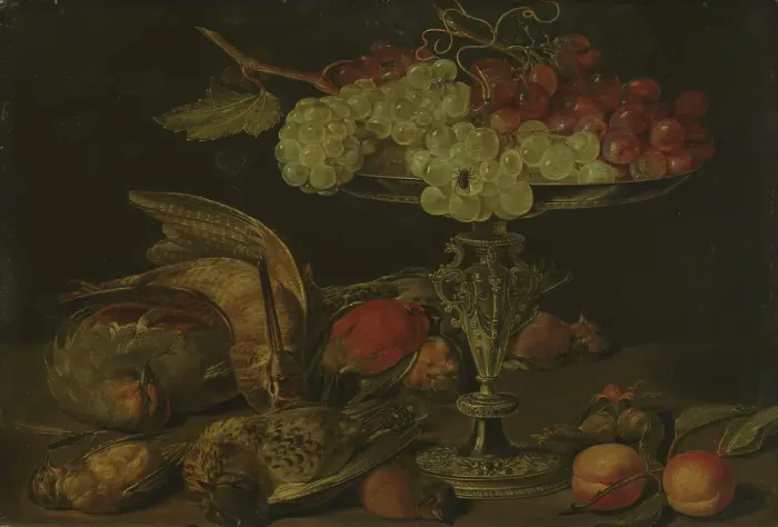 Framed Print : Still Life with Silver Vase, c1620. Creator: Unknown Framed Print : Still Life with Silver Vase, c1620. Creator: Unknown