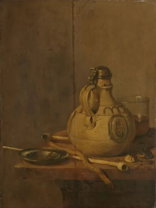 Framed Print : Still Life with Stoneware Jug and Pipes, 1647. Creator: Jan Jansz Treck Framed Print : Still Life with Stoneware Jug and Pipes, 1647. Creator: Jan Jansz Treck
