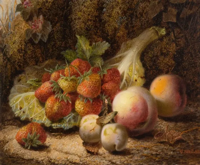 Framed Print : Still Life With Strawberries, 1916. Creator: Oliver Clare Framed Print : Still Life With Strawberries, 1916. Creator: Oliver Clare