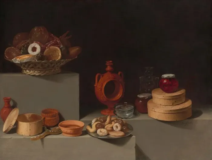 Framed Print : Still Life with Sweets and Pottery, 1627. Creator: Juan van der Hamen y Leon Framed Print : Still Life with Sweets and Pottery, 1627. Creator: Juan van der Hamen y Leon