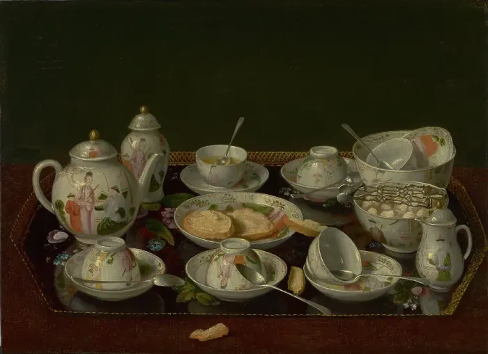 Framed Print : Still Life: Tea Set, about 1781-1783. Creator: Jean-Etienne Liotard Framed Print : Still Life: Tea Set, about 1781-1783. Creator: Jean-Etienne Liotard