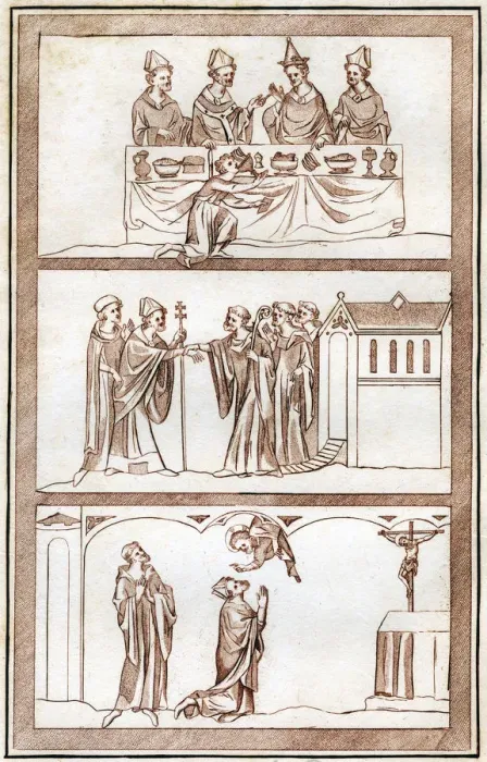 Framed Print : The Life of Thomas Becket, (1801). Artist: Joseph Strutt Framed Print : The Life of Thomas Becket, (1801). Artist: Joseph Strutt
