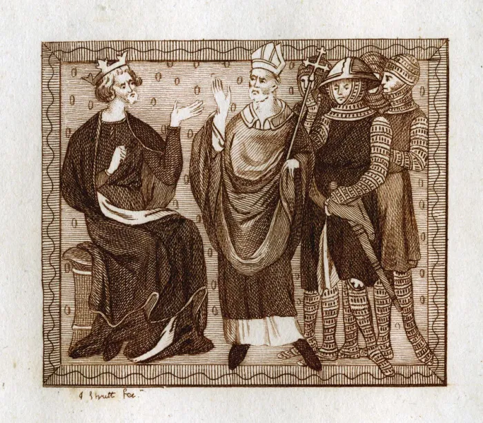 Framed Print : The Life of Thomas Becket, (1801). Artist: Joseph Strutt Framed Print : The Life of Thomas Becket, (1801). Artist: Joseph Strutt