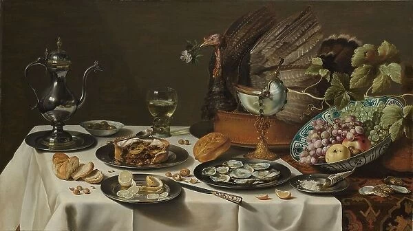 Still Life with a Turkey Pie, 1627. Creator: Pieter Claesz