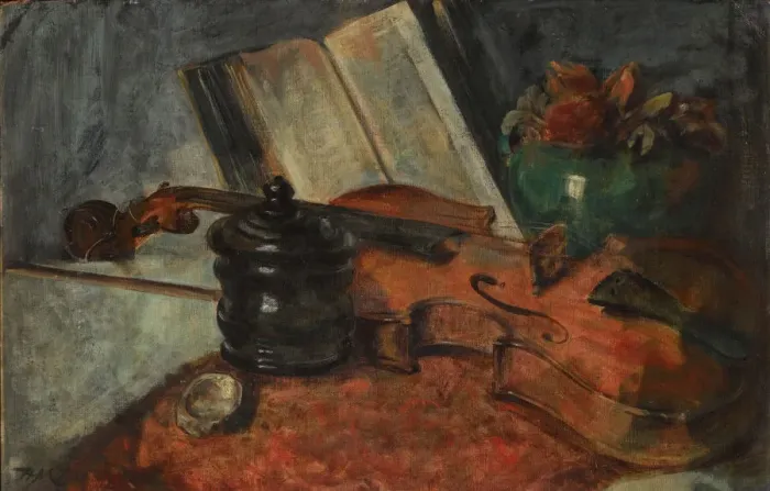 Framed Print : Still life with a violin, 1876 Framed Print : Still life with a violin, 1876