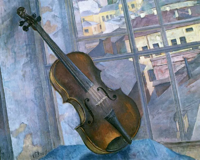 Framed Print : Still Life With a Violin, 1918. Artist: Kuz ma Petrov-Vodkin Framed Print : Still Life With a Violin, 1918. Artist: Kuz ma Petrov-Vodkin