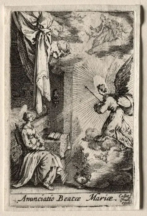 Framed Print : The Life of the Virgin: The Annunciation. Creator: Jacques Callot (French, 1592-1635) Framed Print : The Life of the Virgin: The Annunciation. Creator: Jacques Callot (French, 1592-1635)