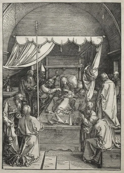 Framed Print : Life of the Virgin: The Death of the Virgin, 1504-1505. Creator: Albrecht Dürer (German Framed Print : Life of the Virgin: The Death of the Virgin, 1504-1505. Creator: Albrecht Dürer (German