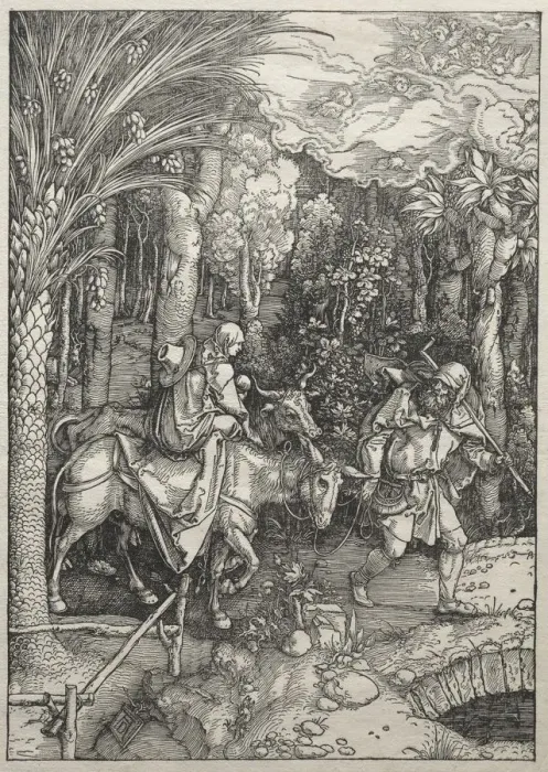 Framed Print : Life of the Virgin: Flight into Egypt, 1504-1505. Creator: Albrecht Dürer (German, 1471-1528) Framed Print : Life of the Virgin: Flight into Egypt, 1504-1505. Creator: Albrecht Dürer (German, 1471-1528)