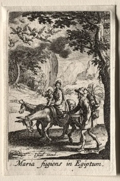 Framed Print : The Life of the Virgin: The Flight into Egypt. Creator: Jacques Callot (French, 1592-1635) Framed Print : The Life of the Virgin: The Flight into Egypt. Creator: Jacques Callot (French, 1592-1635)