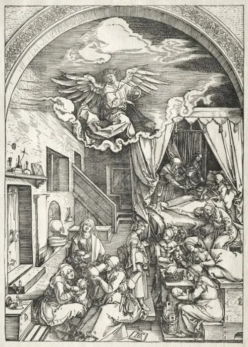 Framed Print : Life of the Virgin: Nativity of the Virgin, 1504-1505. Creator: Albrecht Dürer (German Framed Print : Life of the Virgin: Nativity of the Virgin, 1504-1505. Creator: Albrecht Dürer (German