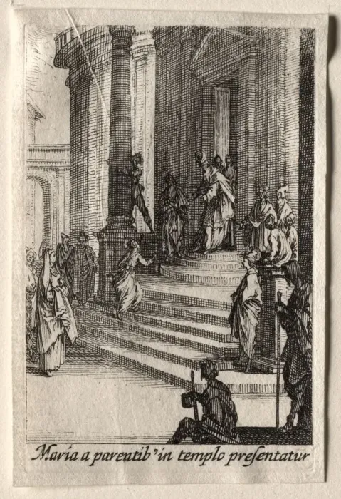 Framed Print : The Life of the Virgin: The Presentation of the Virgin in the Temple. Creator: Jacques Callot Framed Print : The Life of the Virgin: The Presentation of the Virgin in the Temple. Creator: Jacques Callot