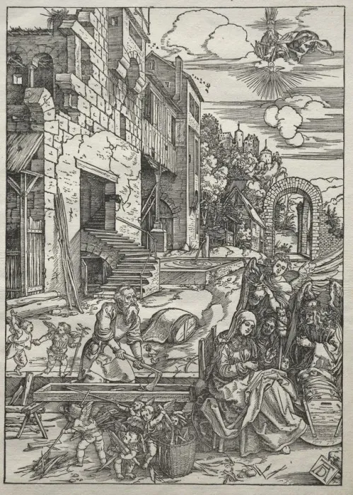 Framed Print : Life of the Virgin: The Rest in Egypt, 1504-1505. Creator: Albrecht Dürer (German, 1471-1528) Framed Print : Life of the Virgin: The Rest in Egypt, 1504-1505. Creator: Albrecht Dürer (German, 1471-1528)