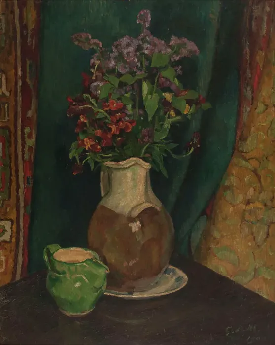 Framed Print : Still life with wallflowers, 05–1900. Creator: George-Daniel de Monfreid Framed Print : Still life with wallflowers, 05–1900. Creator: George-Daniel de Monfreid
