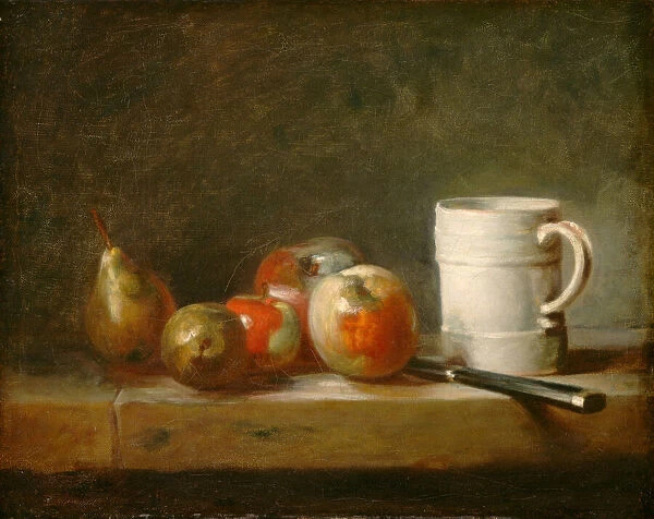 Still Life with a White Mug, c. 1764. Creator: Jean-Simeon Chardin