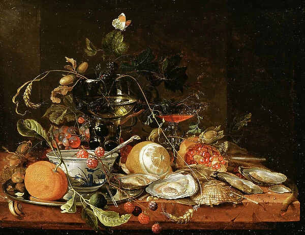 Still Life with Wine, Fruit and Oysters. Creator: Jan Davidsz de Heem