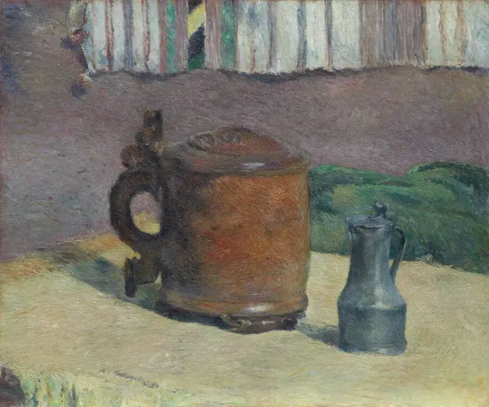 Framed Print : Still Life: Wood Tankard and Metal Pitcher, 1880. Creator: Paul Gauguin Framed Print : Still Life: Wood Tankard and Metal Pitcher, 1880. Creator: Paul Gauguin