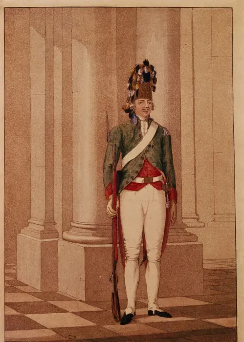 Framed Print : Lifeguard Grenadier at the time of Empress Catherine II. Artist: Anonymous Framed Print : Lifeguard Grenadier at the time of Empress Catherine II. Artist: Anonymous