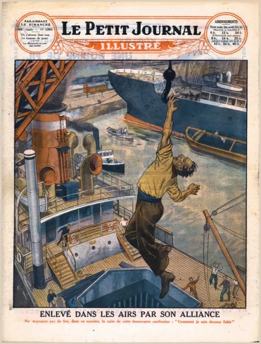 Framed Print : Lifted into the air by his wedding ring, 1929. Creator: Unknown Framed Print : Lifted into the air by his wedding ring, 1929. Creator: Unknown