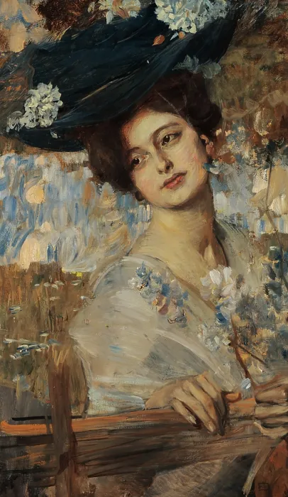 Framed Print : Light blue, 1909. Creator: Tito, Ettore (1859-1941) Framed Print : Light blue, 1909. Creator: Tito, Ettore (1859-1941)