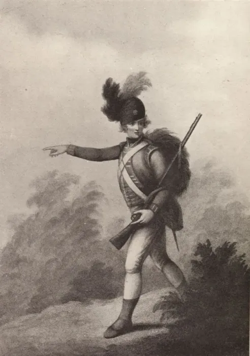 Framed Print : Light Infantry Man (1791), 1791 (1909). Artist: Francois David Soiron
