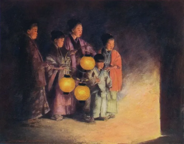 Framed Print : By the Light of the Lantern, c1887, (1901). Artist: Mortimer L Menpes Framed Print : By the Light of the Lantern, c1887, (1901). Artist: Mortimer L Menpes
