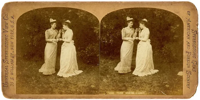 Framed Print : Give me a light, late 19th century. Artist: Universal Stereoscopic View Company Framed Print : Give me a light, late 19th century. Artist: Universal Stereoscopic View Company