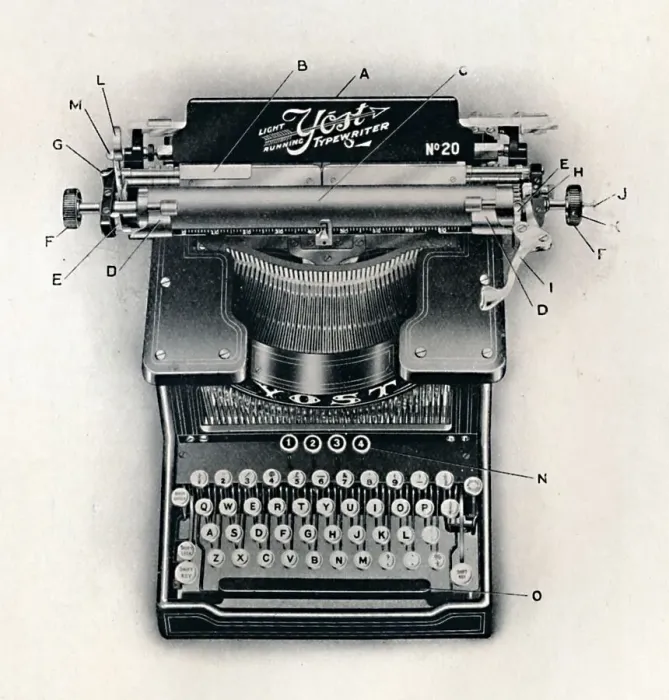 Framed Print : Light Running Yost Typewriter, 1916 Framed Print : Light Running Yost Typewriter, 1916