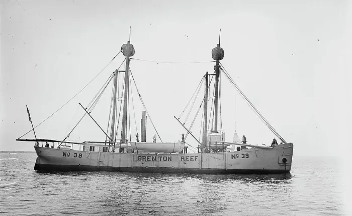 Framed Print : Light ship, 1914. Creator: Bain News Service Framed Print : Light ship, 1914. Creator: Bain News Service