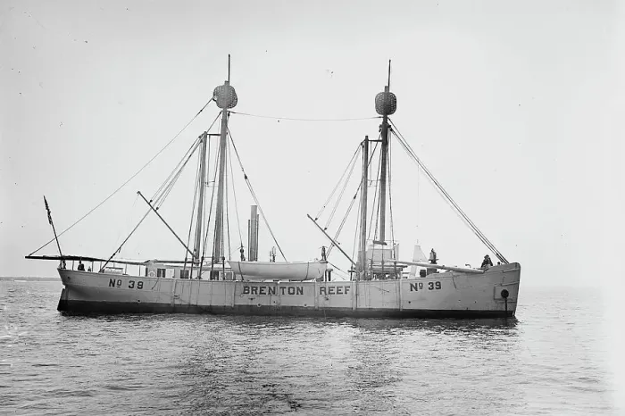 Framed Print : Light ship, 1914. Creator: Bain News Service Framed Print : Light ship, 1914. Creator: Bain News Service