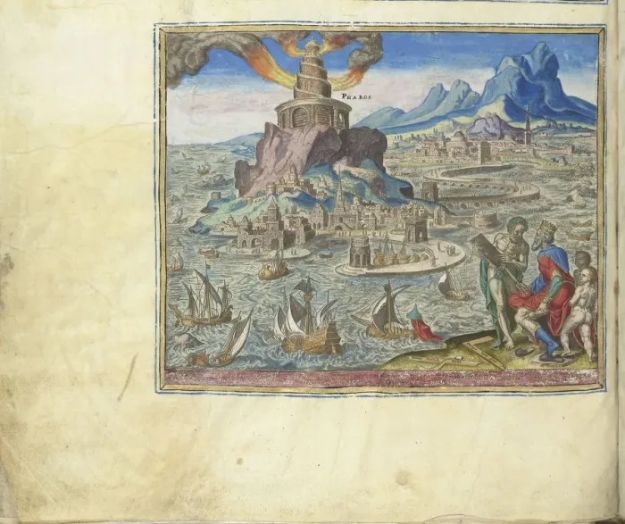 Framed Print : The Lighthouse at Alexandria (from the series The Eighth Wonders of the World), 1572. Artist: Galle, Philipp (Philips) (1537-1612) Framed Print : The Lighthouse at Alexandria (from the series The Eighth Wonders of the World), 1572. Artist: Galle, Philipp (Philips) (1537-1612)